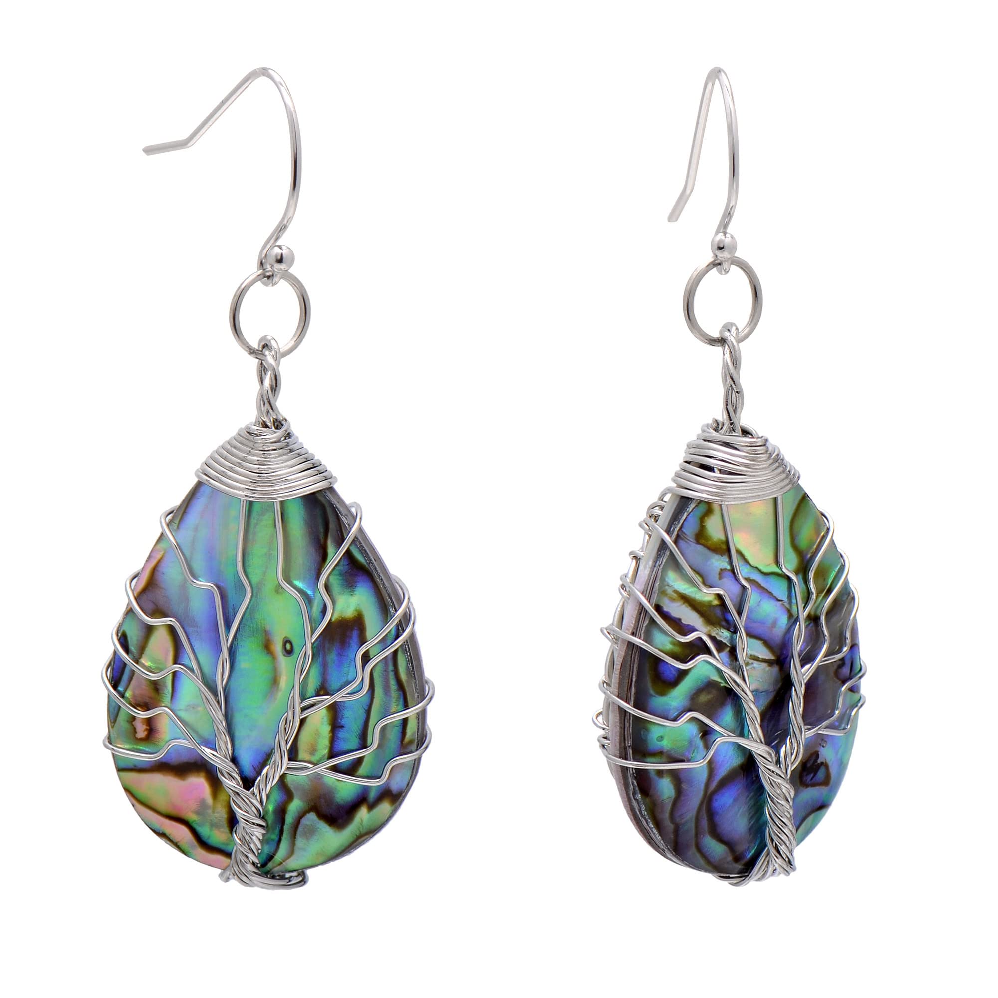 Teardrop Abalone Shell Dangle Earrings for Women