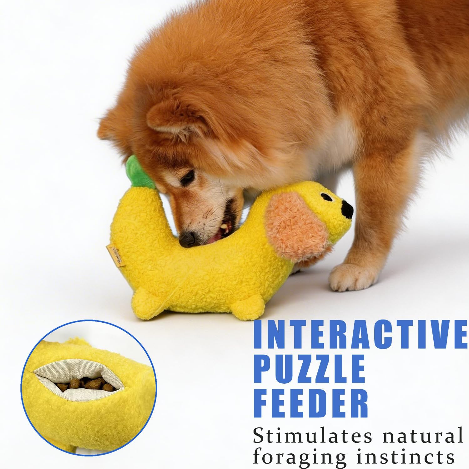 Plush Banana Dog Squeaky Toys, Stuffed Dog Chew Toys for All Breeds image 5