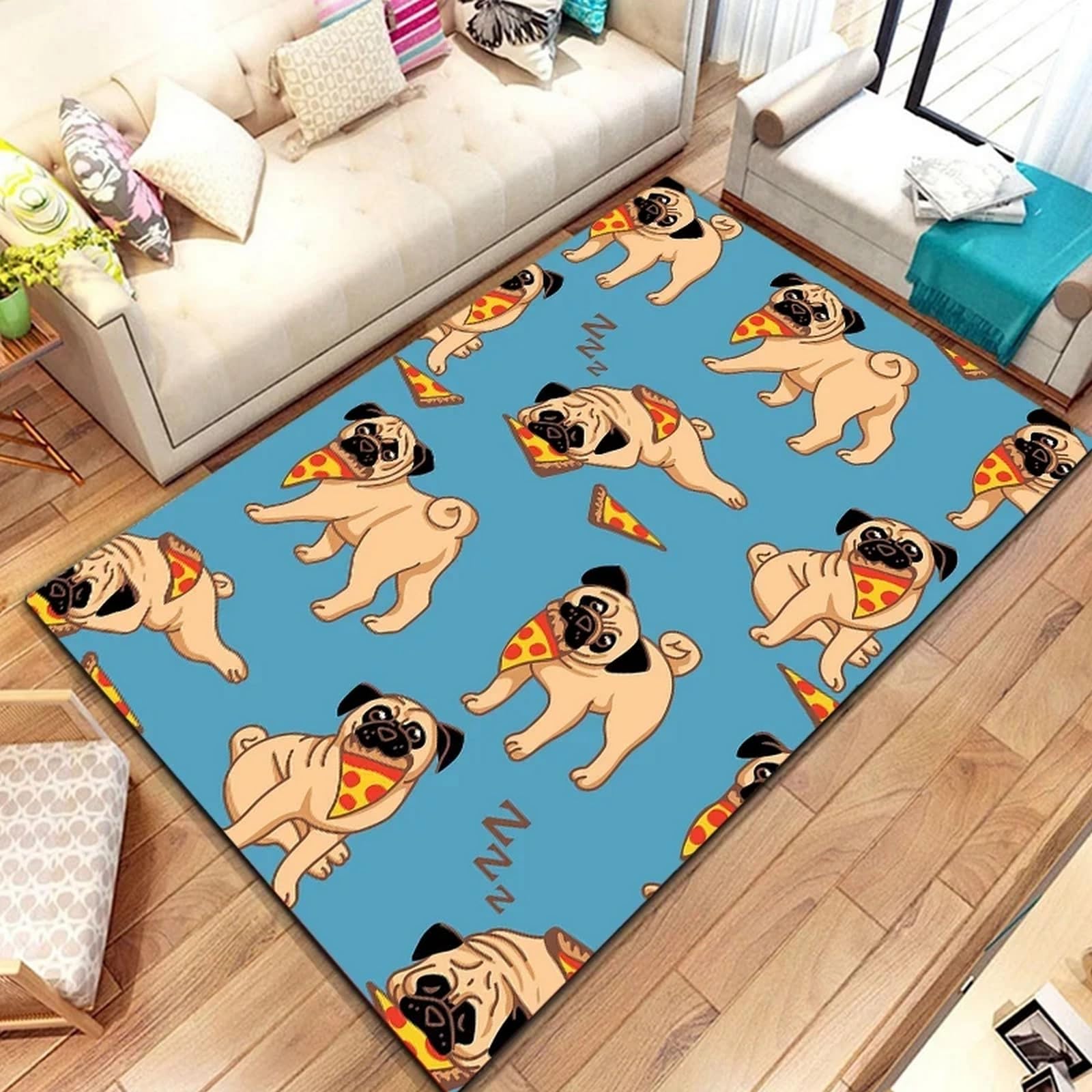 Tapis salon chien 3D idéal pour les séances de gym à la maison et les jeux d'enfant