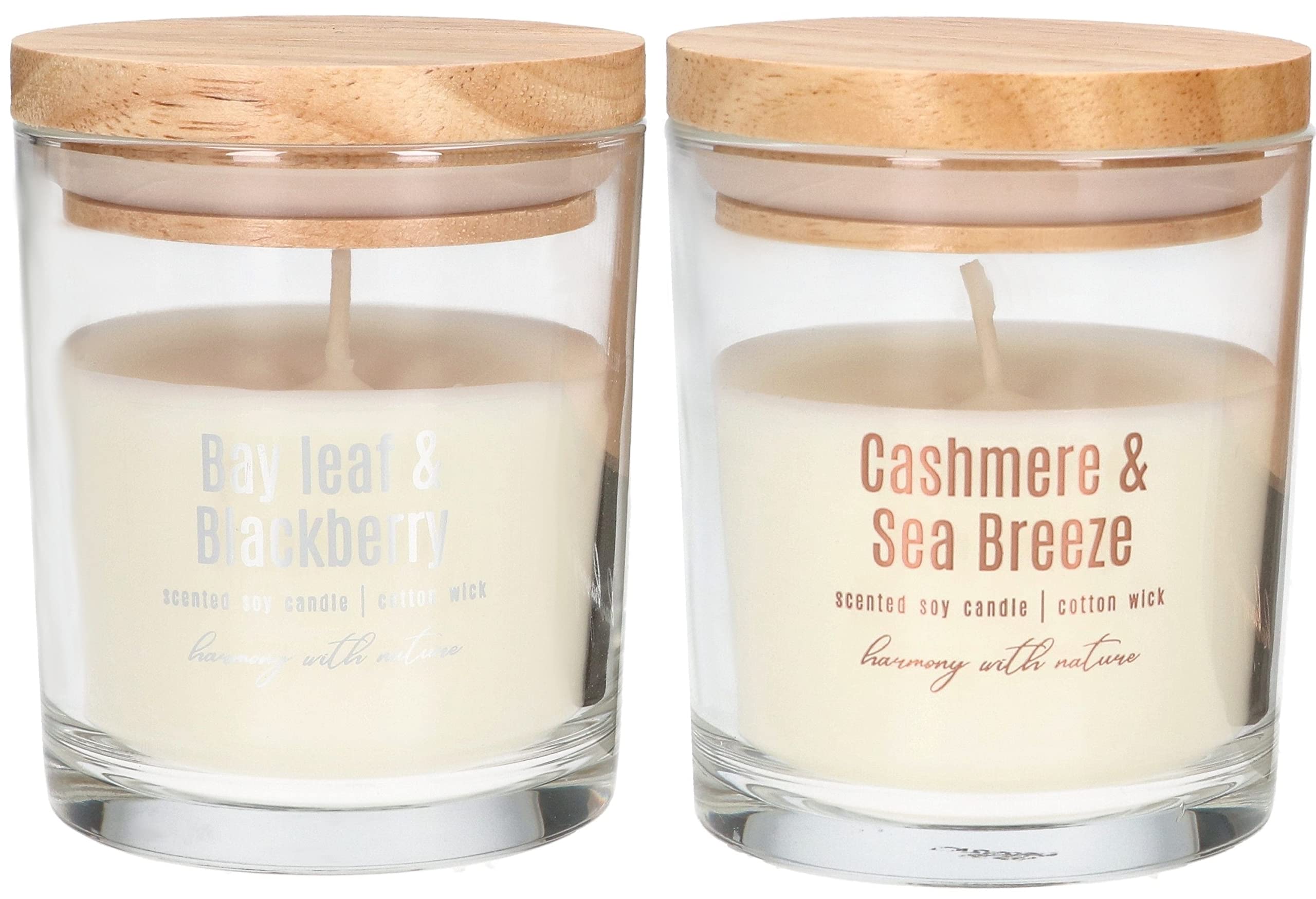 KOTARBAU® 6er Set Sojawachskerze Duftkerze im Glas mit Holzdeckel Bay Leaf & Blackberry