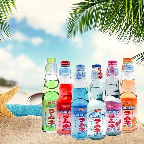 Miniatura 2 de Ramune - Paquete variado de refrescos de mármol japonés, varios sabores, original, fresa, arándano, melón, lichi y naranja, caja de regalo de bebida