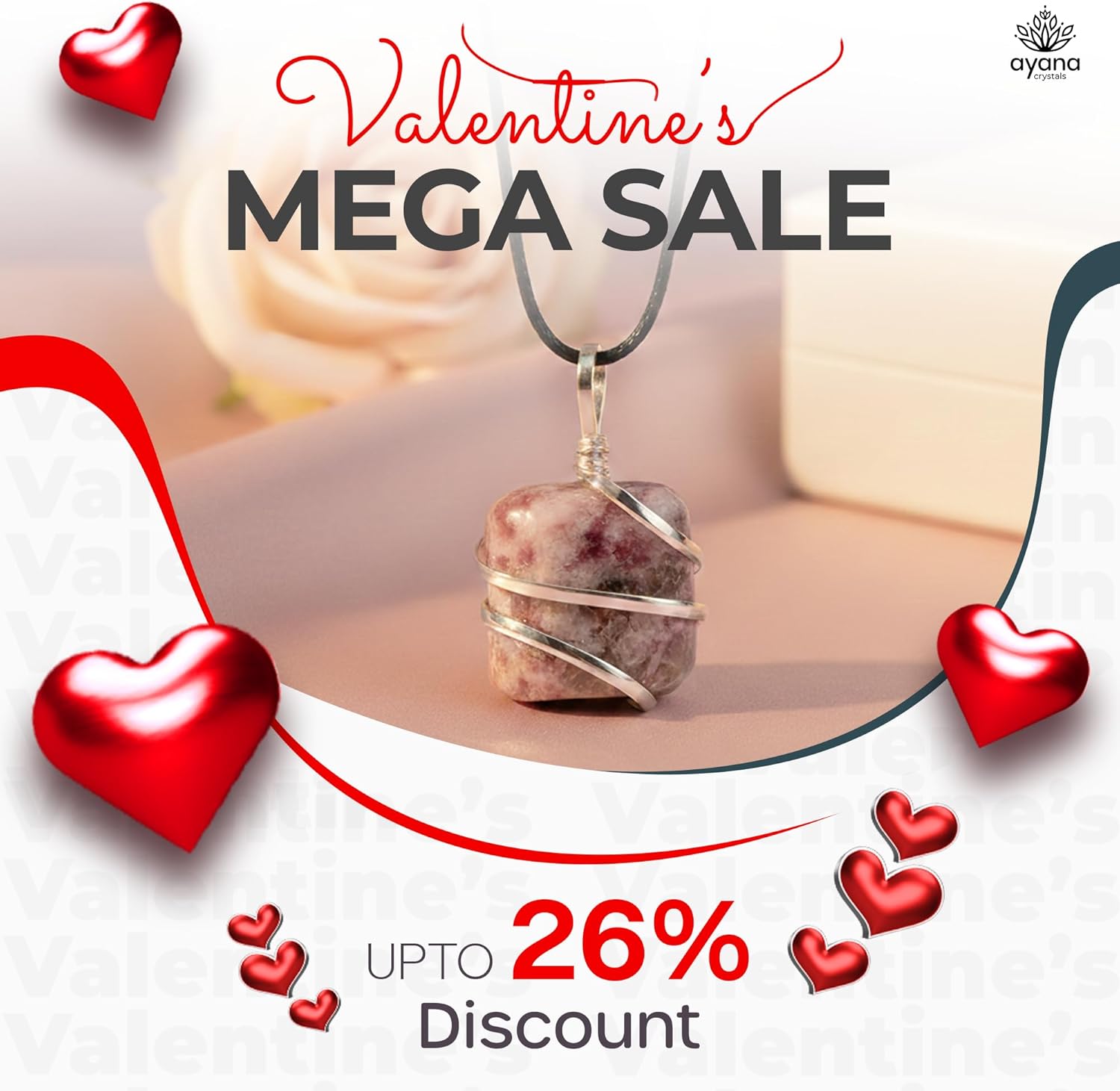 AYANA Lepidolite Crystal Necklace – Handmade Ethically Sourced Gemstone Pendant for Women, Libra Zodiac, September Birthstone, Heart & Crown Chakra Alignment - Image 2