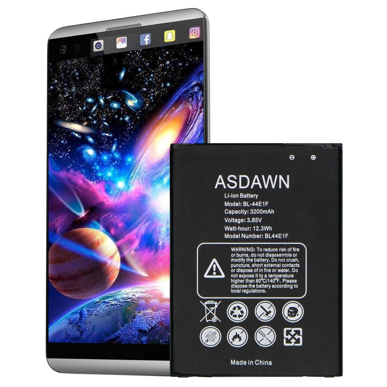 Replacement Battery For LG V20 – 3200mAh BL-44E1F Compatible With H910, H918, LS997 & More