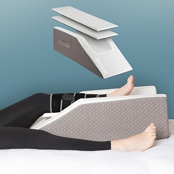 Klbs Single Or Double Leg Elevation Pillow | Post Surgery Leg Pillow | Stylish Chic Jacquard Cover | Ankle Knee and Leg Support Pillow for Injury After Surgery Adjustable