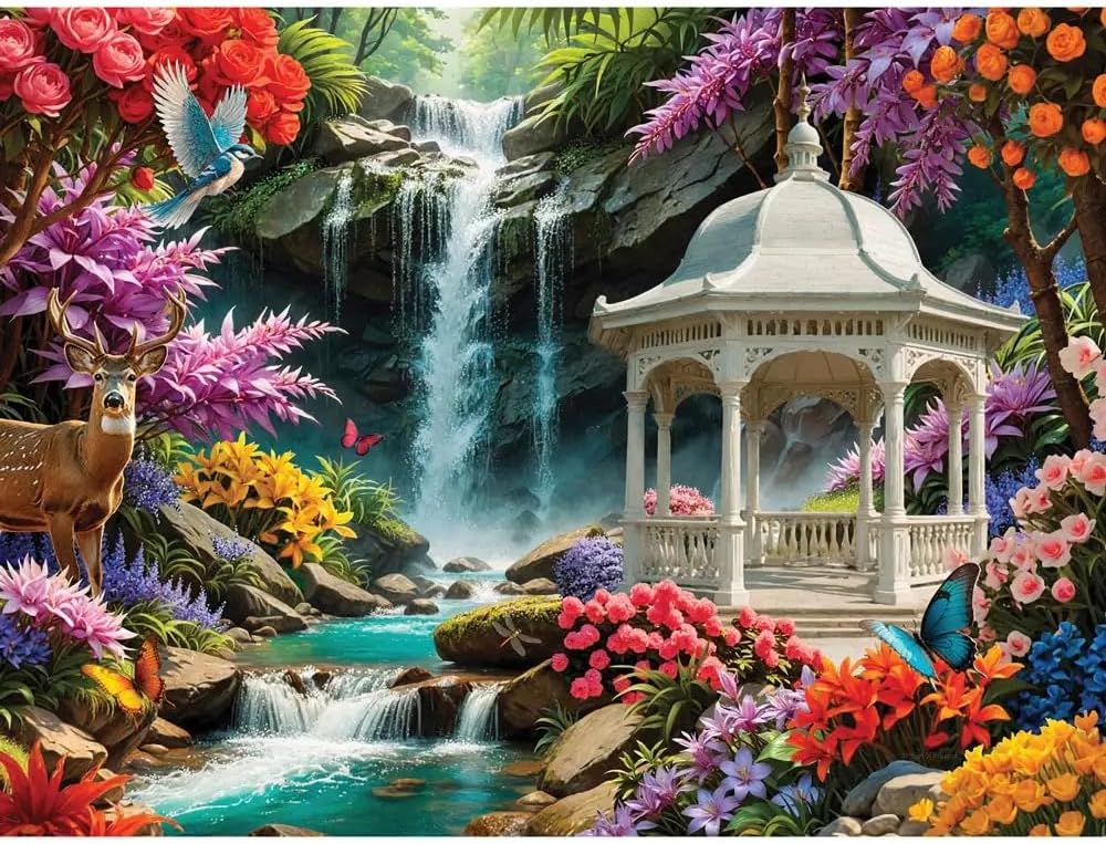 Bits and Pieces Value Set of 3 Piece Jigsaw Puzzles for Adults, Bulk Puzzles with Waterfalls, Sunsets, Rainbows - Puzzle Packs for Adults, Puzzles Bulk Bundle (500 Piece Puzzle)