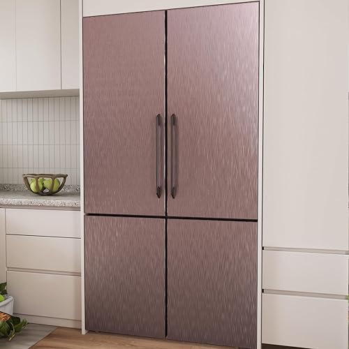 Miniatura 4 de CRE8TIVE Papel adhesivo grueso de acero inoxidable negro para electrodomésticos, papel tapiz negro metálico cepillado para despegar y pegar,