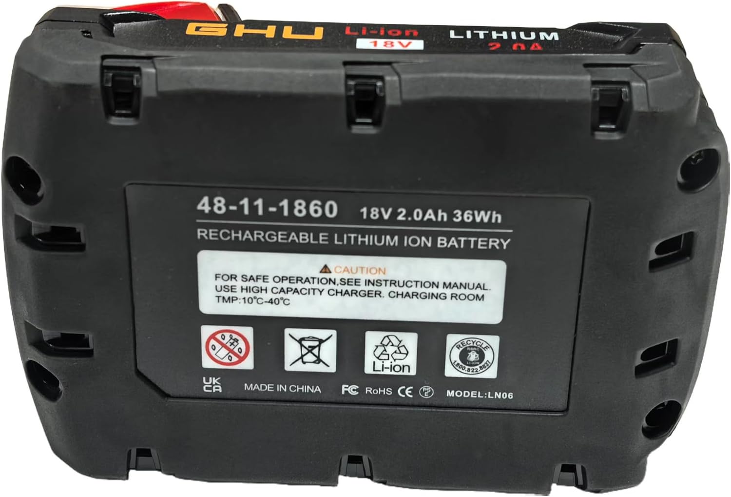 GHU Replacement Battery for M18 Battery 18V 2.0A for Milwaukee 18V Cordless Power Tools 48-11-1852, 48-11-1850, 48-11-1840, 48-11-20