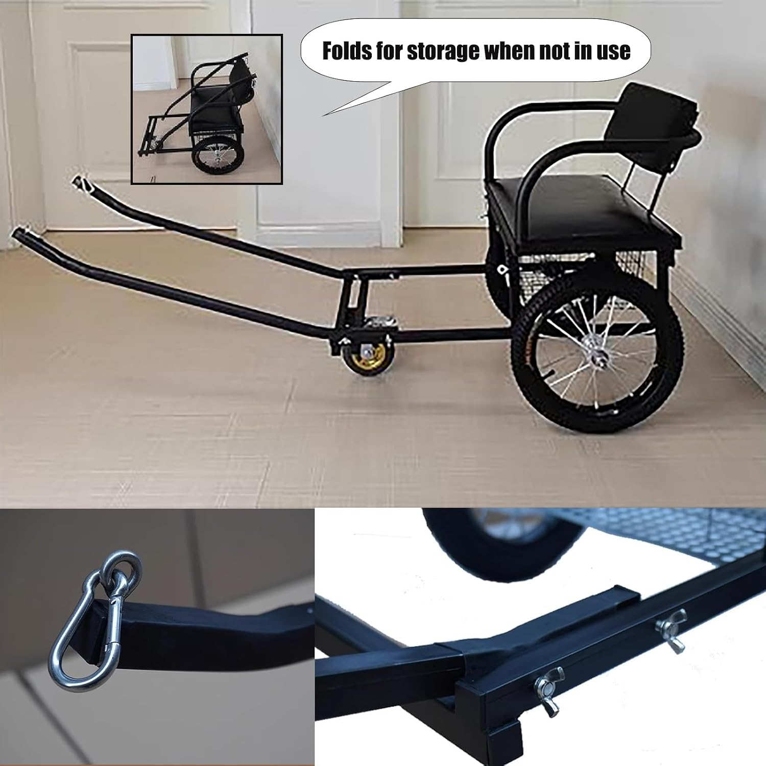 Dog Pulling Cart with Seat Perfect for 22-132lb Large Medium Small Dogs with Traction Strap Detachable Dog Trailer Cart Does The Must-Have Gear for Active Pet Lover(Size:Canine Weight 88-132lb)