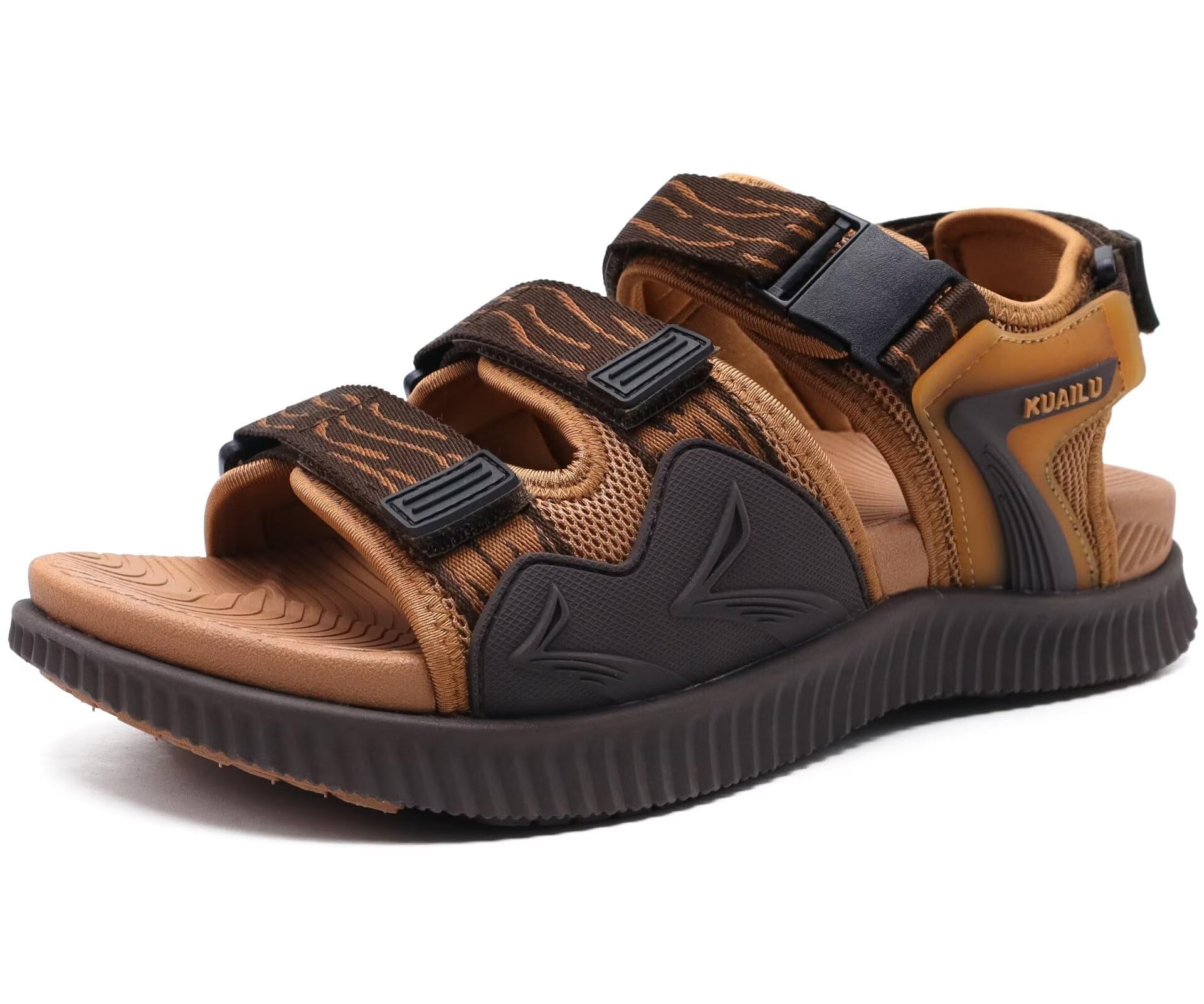KuaiLu Sandali Trekking Uomo Comode Camminata Ortopediche Fascite Plantare Sportivi Sandalo Estive Leggero Regolabile Escursionismo Antiscivolo Scarpe