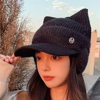 Cycle 耳あて付きニット帽 黒 Cycle 耳あて付きニット帽 黒