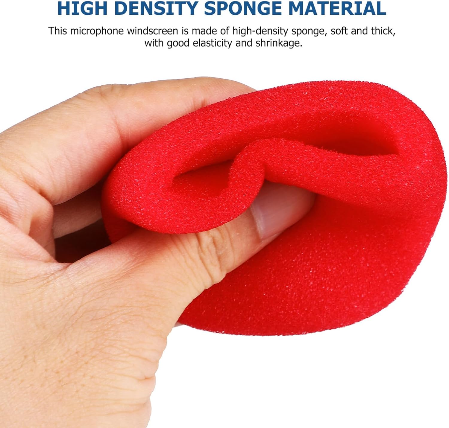 1Set Mic Covers Microphone Sponge Covers Logo Flags Squares Triangles Easy Install Microphone Accessories for Events Interviews