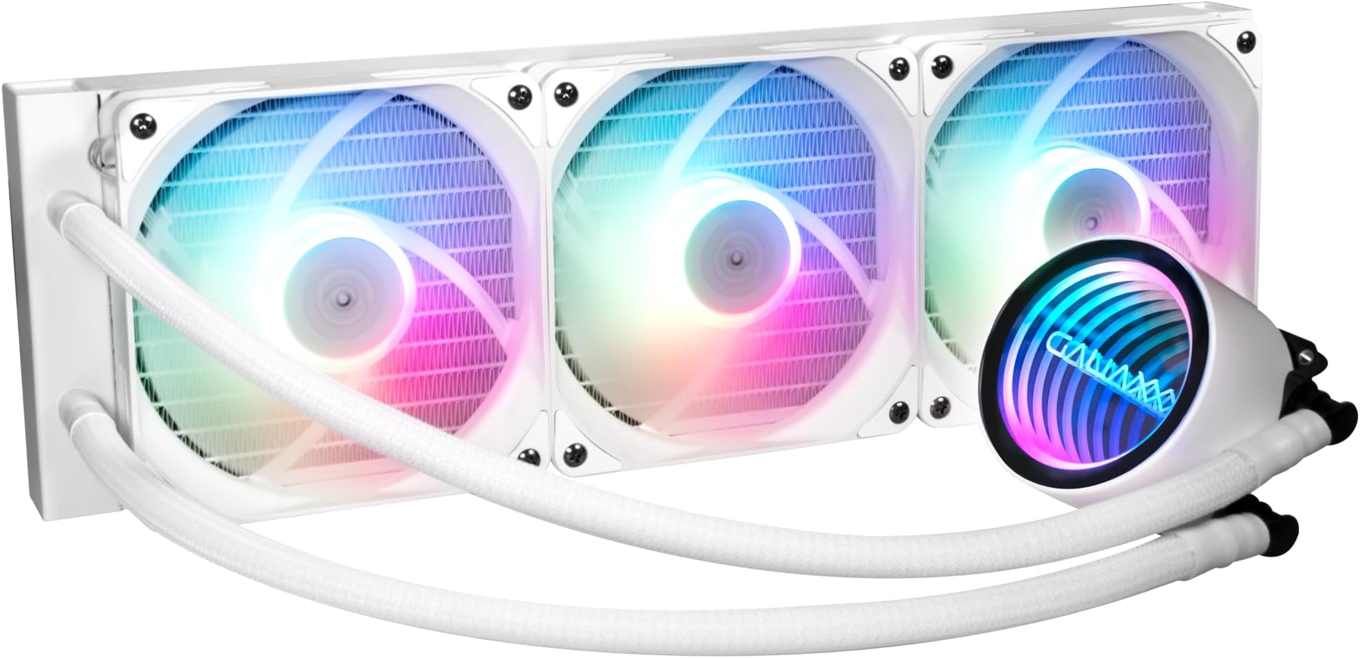 GALAX Hydro Vortex 360R ARGB White CPU AIO Liquid Cooler | 360mm Radiator | 3 x 120mm Fans | Infinity Mirror Design | Support Intel & AMD Processor CPU Socket LGA1700, LGA1200, LGA115X, AM5, AM4, AM3