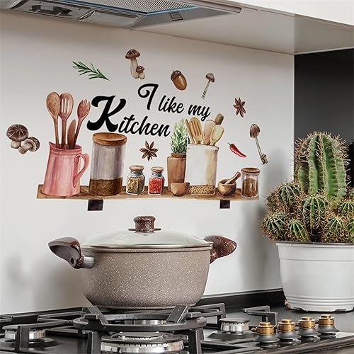 Miniatura 3 de sacinora - Calcomanías de pared para cocina, citas de cocina, comida gourmet, calcomanías de pared de vinilo extraíble para cocina, comedor,