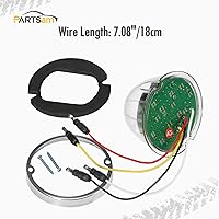 Vista 4 de Partsam 1 luz LED de sandía de doble revolución con 17 luces LED para semircamión, señal de giro ámbar y marcador a luz auxiliar blanca, luces