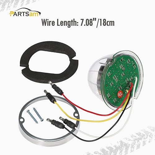 Miniatura 4 de Partsam 1 luz LED de sandía de doble revolución con 17 luces LED para semircamión, señal de giro ámbar y marcador a luz auxiliar blanca, luces