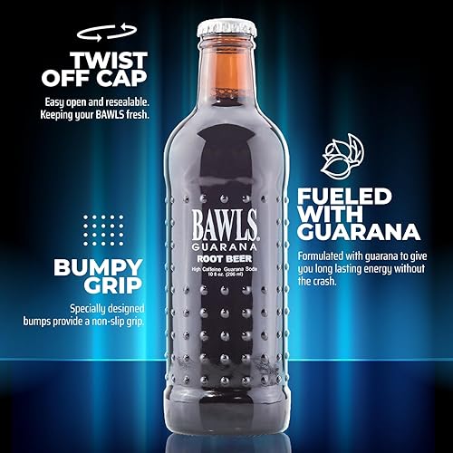 Miniatura 5 de BAWLS Cerveza de raíz de guaraná, bebida de guaraná BAWLS , refresco de guaraná, refresco alimentado con guaraná para energía, bebida con cafeína de
