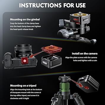 EOS R Camera Cage, EOS R Cage with Quick Release Kit QR Plate,Quick Install and Remove Kit Compatible with ARCA Interface