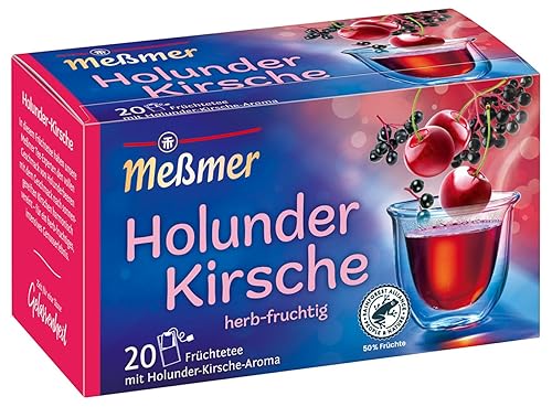 Messmer Saúco Cereza 20 bolsas té de frutas con sabor a bayas del bosque (paquete de 2)