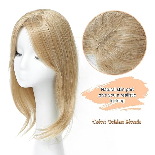 Miniatura 2 de UDU Toppers para el cabello para mujer para adelgazar el cabello rubio oscuro, reflejos de fibra sintética, piezas de pelo para mujer, multicapa,
