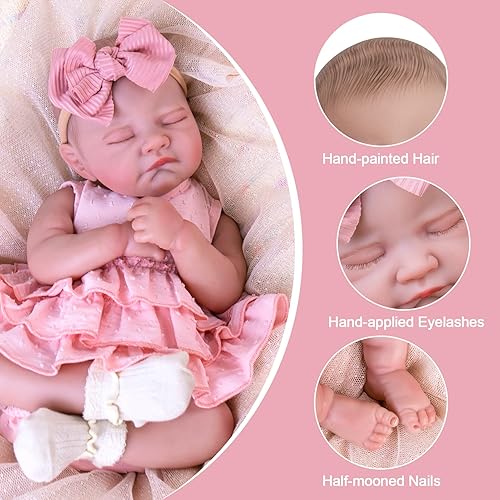 Miniatura 7 de Aori Muñecas Reborn realistas  Muñeca de bebé recién nacida realista de 20 pulgadas con extremidades posables y kit de alimentación incluido, bonito