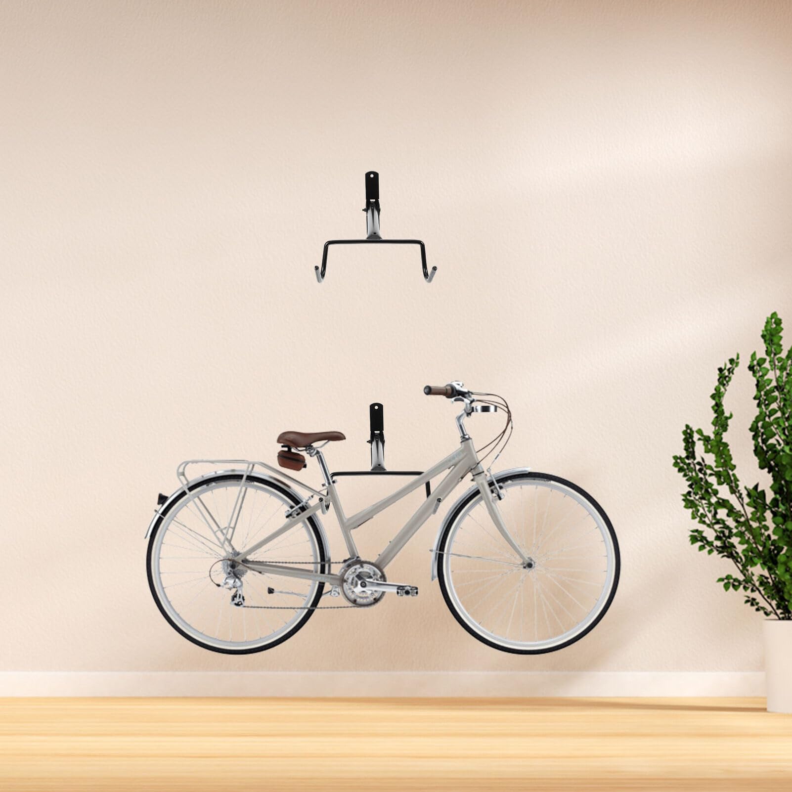 Support Vélo Mural Métal Noir – Crochets Pour Garage, Rangement Vertical, Neuf
