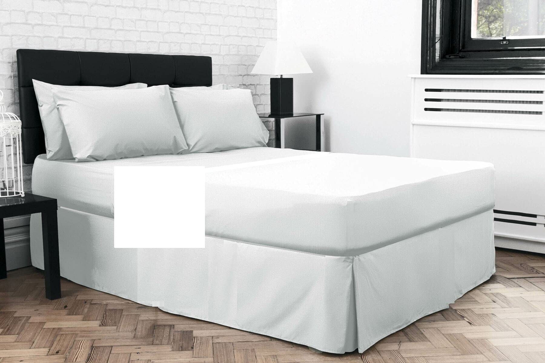 Bedtime Comforts Ltd White Small Single Bed 2'6" X 6'3" (30" X 75") Pleated Fitted Valance Sheet (Over Mattress) (, 8" Depth)