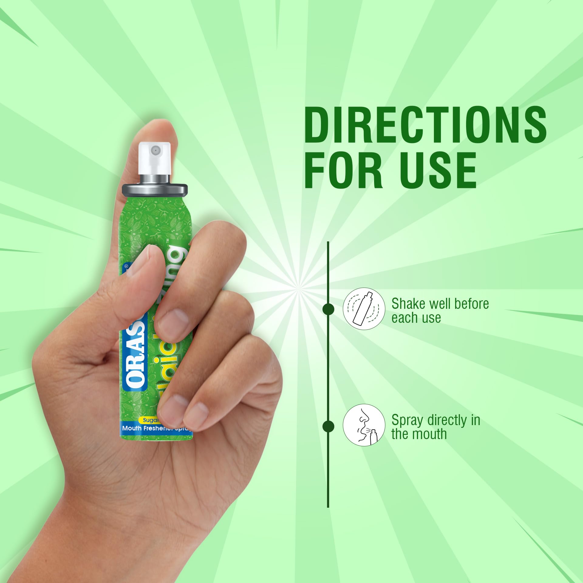 Orasore Elaichi Zing Mouth Freshener Spray | Alcohol-Free, Sugar-Free, 200+ Sprays | Instant Fresh Breath | Pocket Friendly Mouth Spray with Natural Ingredients (Pack of 4) 3
