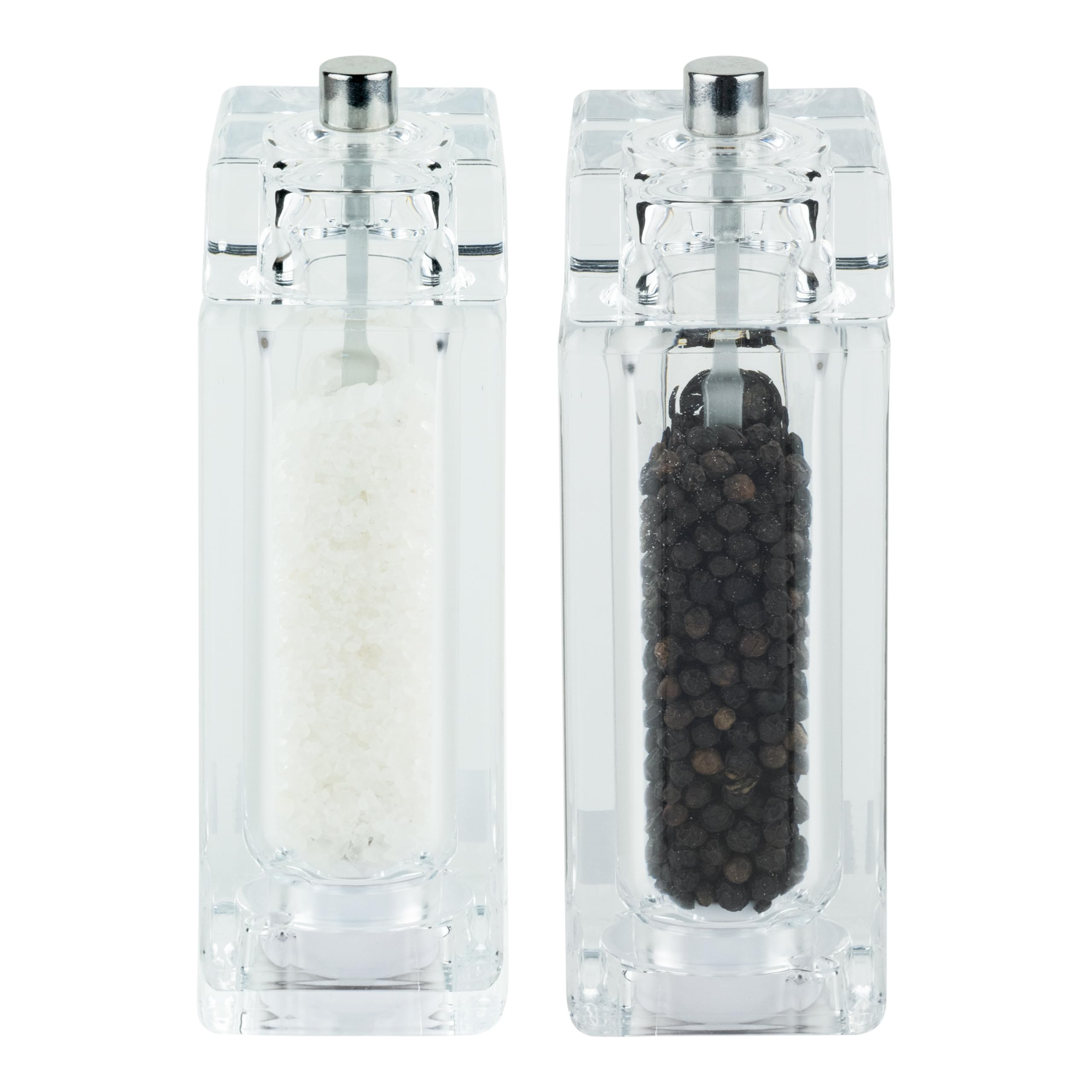 Grunwerg Gmill Set macina sale e pepe in acrilico da 14,5 cm, con macina regolabile in ceramica