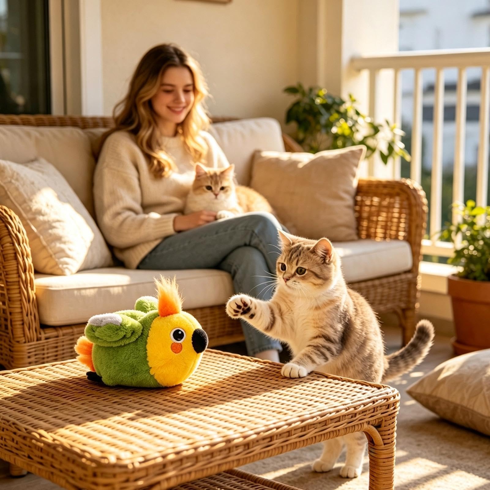 Generisch Jouet interactif rechargeable pour chat | Jouet d'oiseau mignon pour chaton, jouet d'attraction pour chaton, chien, exercice, jeu de chasse contre