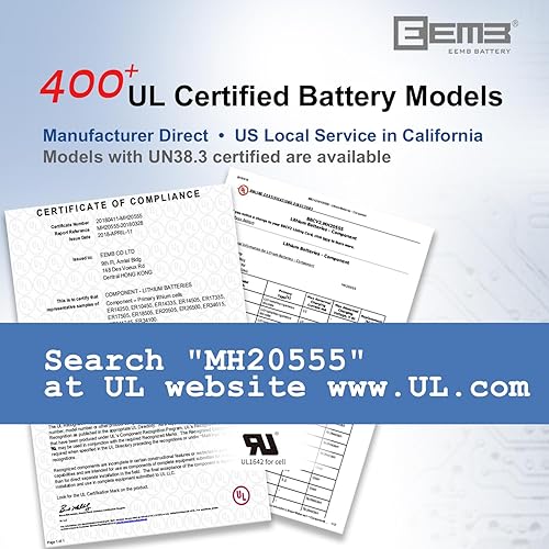 Miniatura 4 de EEMB 1/2 AA Tamaño 3.6V Baterías de litio ER14250 LS14250 3.6Volt 1200mAh Batería de un solo uso 4Pack