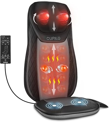 Neck and Back Massager for Chair - Full Back Massager with Heat for Pain Relief Deep Tissue, Chair Massager Pad, Back Support Inflatable Flap