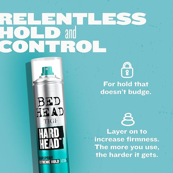 TIGI Bed Head Hard Head Hairspray, Extreme Hold 4-Pack, 11.7 Oz Ea