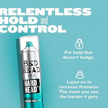 TIGI Bed Head Hard Head Hairspray, Extreme Hold 4-Pack, 11.7 Oz Ea