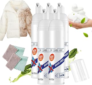Multi-functional Fabric Dry Cleaning Foam Sprayer, Dry Foam Cleaner for Clothes, Dry Foam Cleaner Stain Remover, Leave-In Laundry Foam Cleaners, All-Purpose Cleaner Rinse-Free for Clothes (5 PCS)