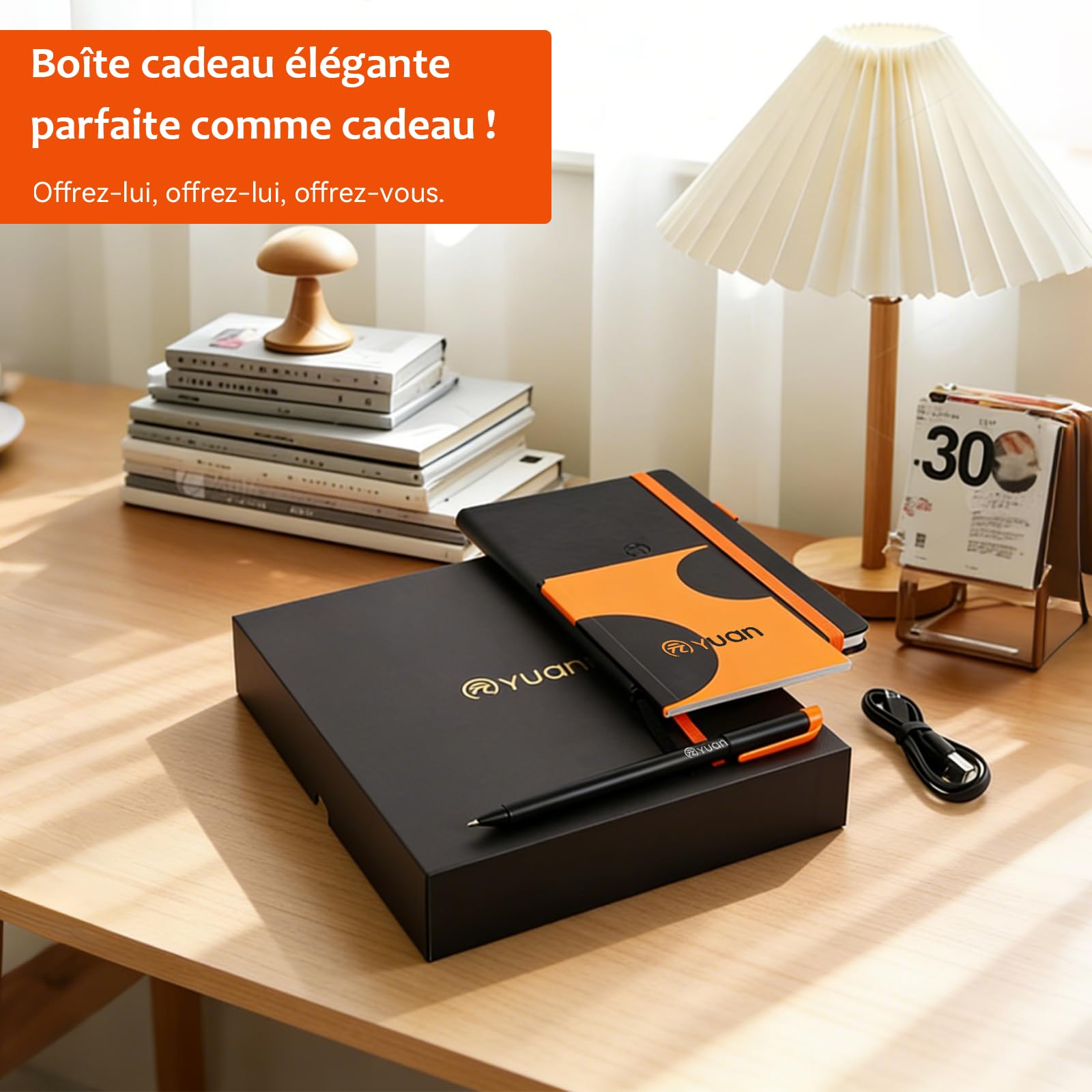 Yuan Smart Writing Set – Digital Notebook with Smart Pen, Connected Notebook,Synchronisation en temps réel. Inclut un mini carnet, des recharges de rechange et un câble de charge,Pour tous les publics