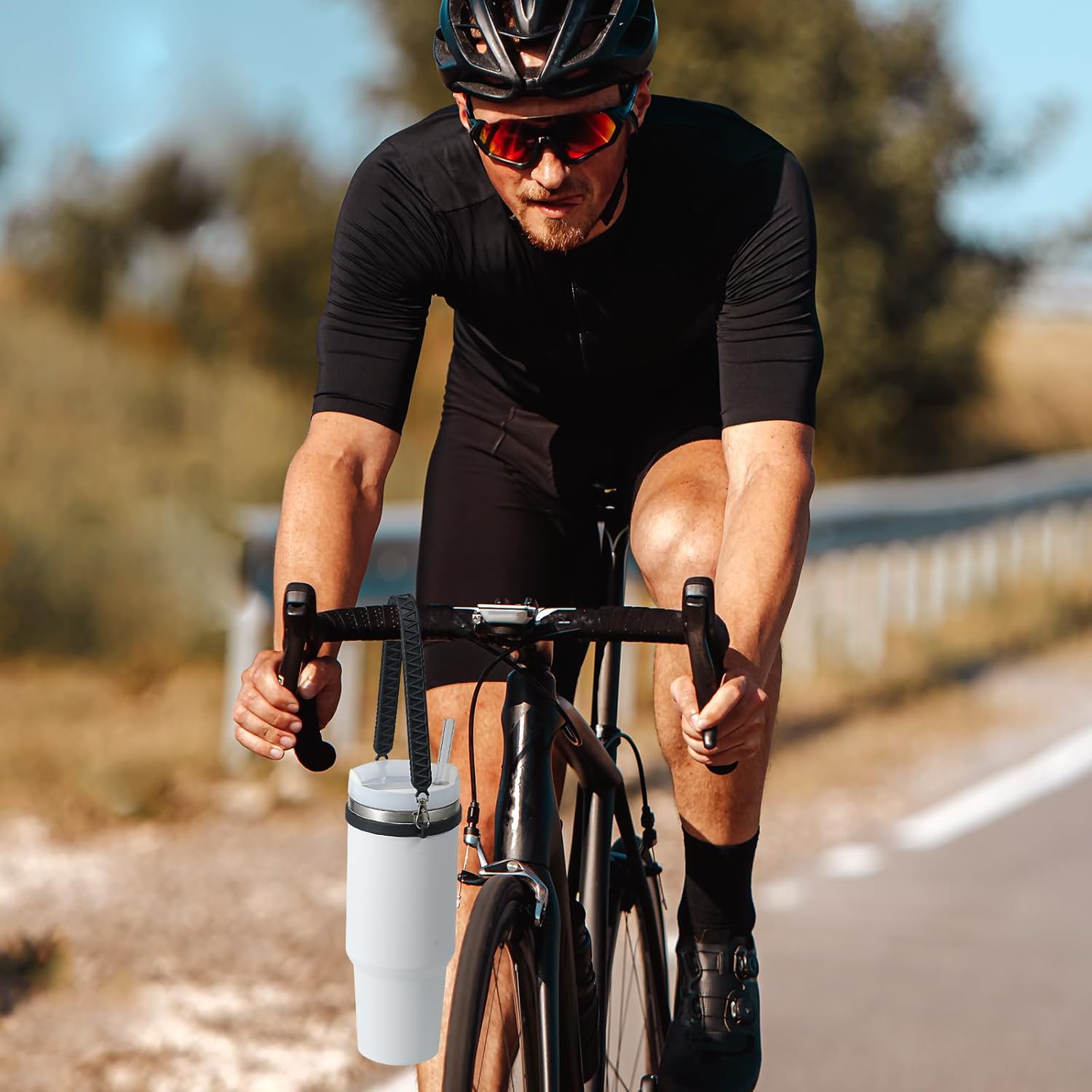 Water Bottle Handle, Silicone Water Bottle Sling, Carrier, Holder with Strap, Fits Most 8-40oz Bottles Stanley Cup Accessories - Image 6