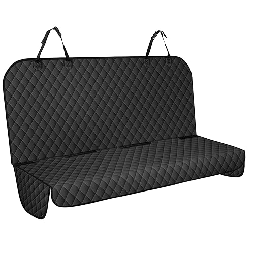NECKORY Backseat Cover for Dogs, Waterproof and Non-Slip Pet Bench Seat Covers, Car Seat Protector for Back Seat, Universal Size Rear Car Seat Cover Fits Cars, Trucks and SUVs, M-Black