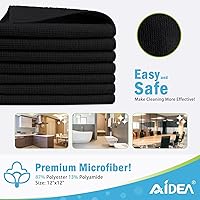 Vista 2 de AIDEA Paño de Limpieza de Microfibra-12PK, Toallas Suaves de Microfibra para Autos, Trapos de Limpieza Absorbentes, Paños de Lavado Sin Pelusa y Sin