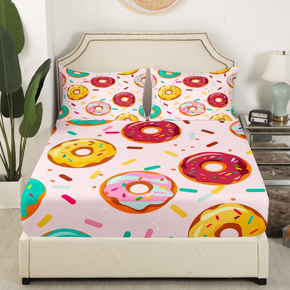 Süßigkeiten Bettwäsche-Set Queen Size – Rosa, Mit Eis & Kuchen, 3-teilig, Ultraweich