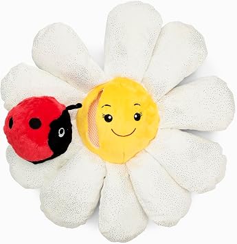 Flourish Pets 3 in 1 Multi-Layer Chew Toy for Active Dogs | Non-Toxic BPA Free Double Stitched Soft Fabric Exterior Dog Toys | Long-Lasting Dog Plush Toys - Small White Daisy 13