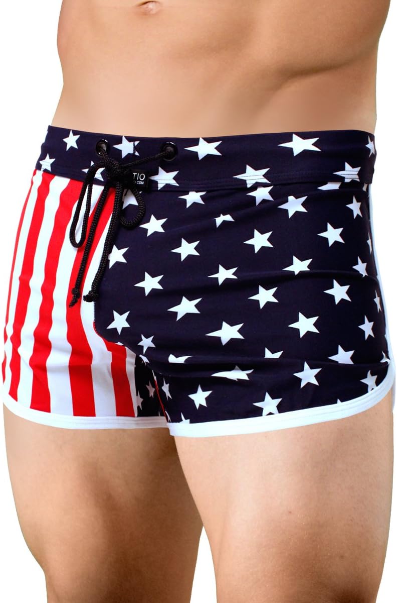 NEPTIOMen's American Flag Retro Running Short