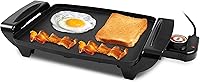 Elite Gourmet EGR-2722B Electric Griddle 10.5x8.5 Non-Stick, Cool-Touch Handles, Adjustable Thermostat up to 425°F, Portable Black