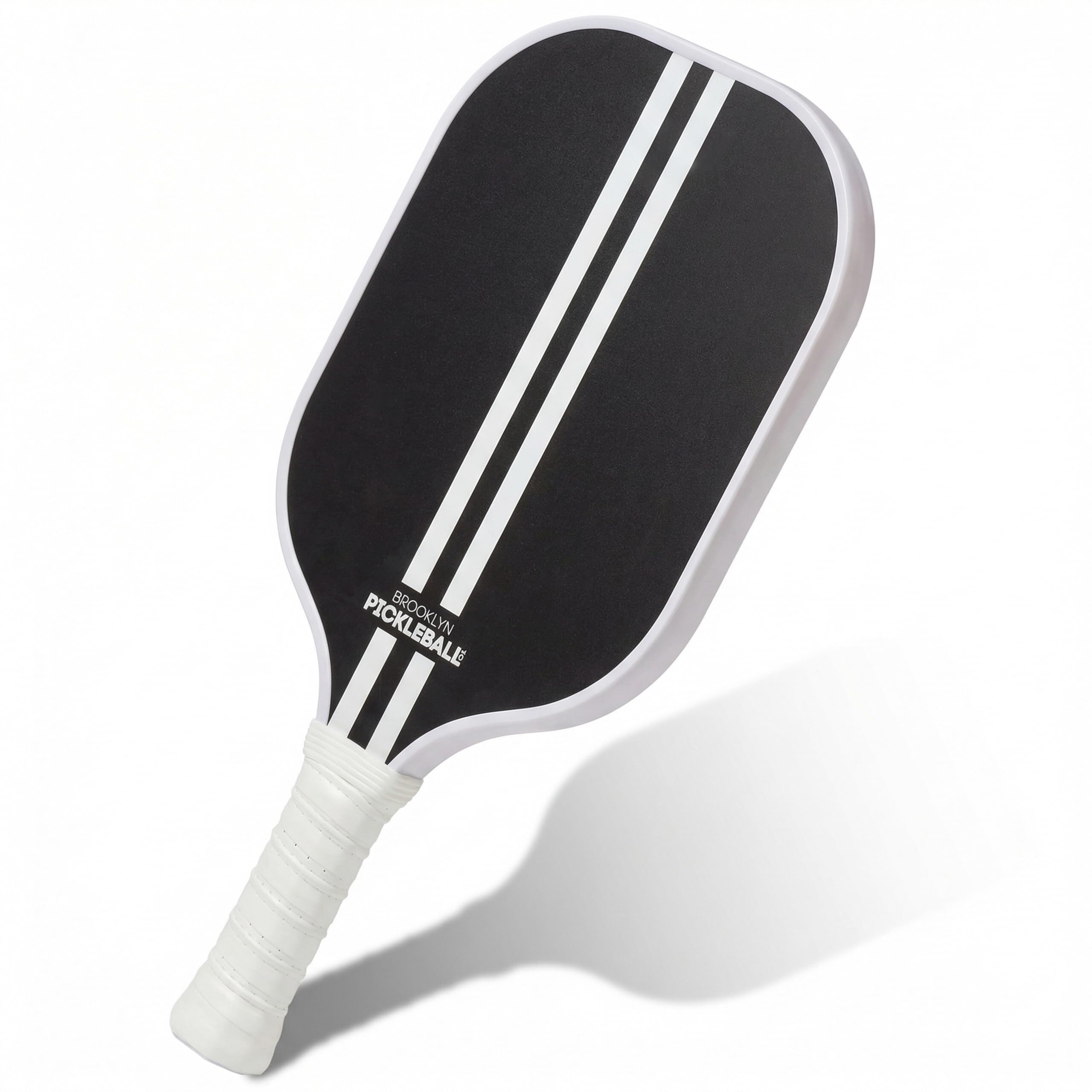 Brooklyn Pickleball Co. Wiosło kulkowe do marynaty | włókno węglowe | rdzeń o strukturze plastra miodu | prążkowany antypoślizgowy uchwyt na poduszkę | pojedyncza rakieta | wiosła do marynowania
