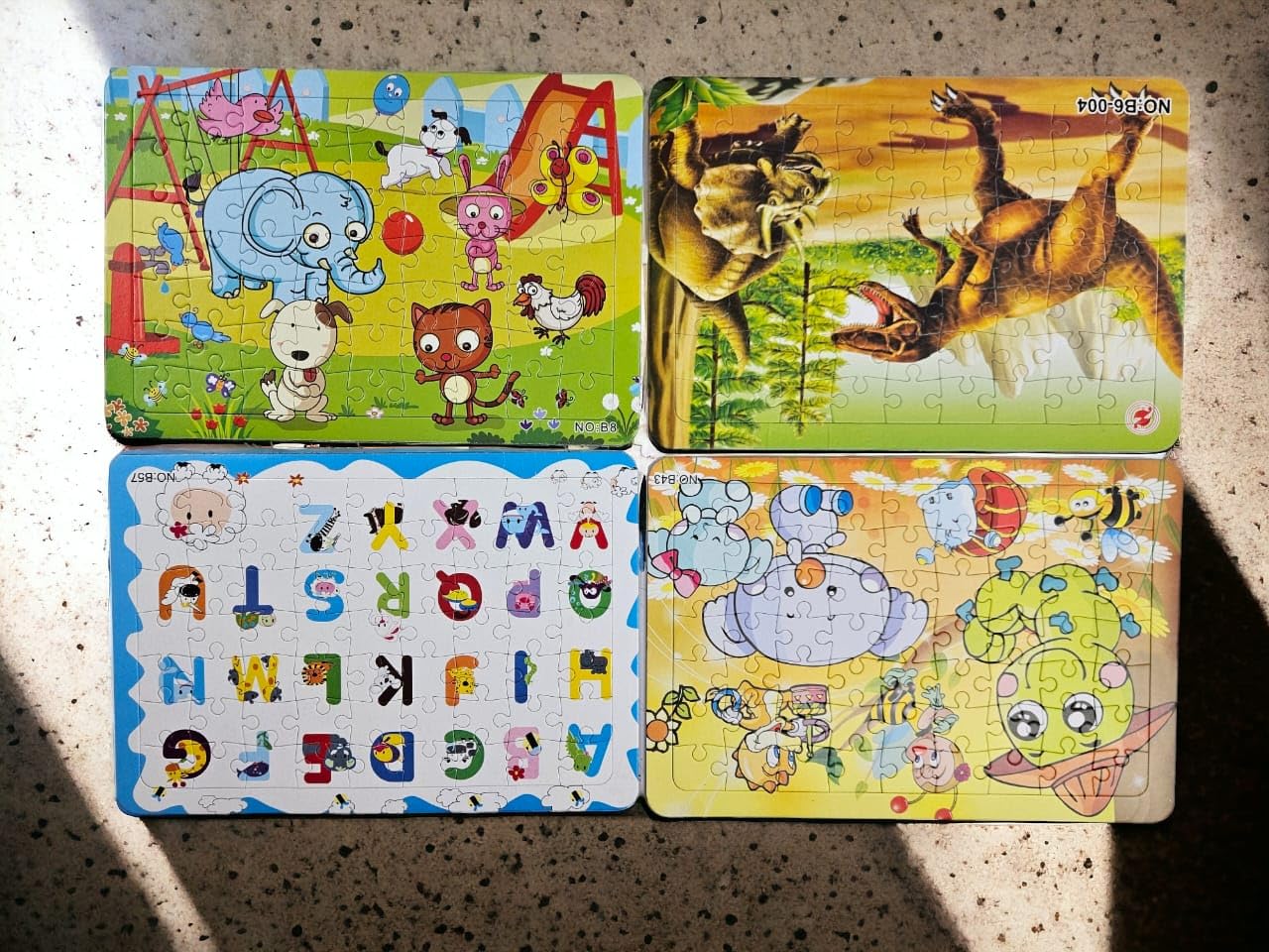 G.FIDEL Four 4 Piece Animal Jumbo Pieces Cardboard Floor Puzzle Chunky Animal Jigsaw Puzzle Game for 3 Years+ Old Kids| Pre School Game Equipment (16" X 10") 1