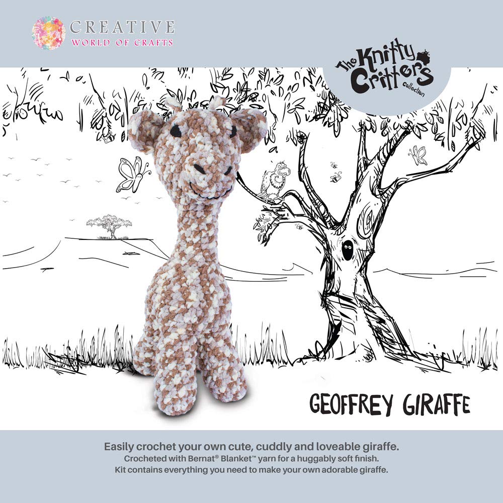 Bernat Light Sandcastles Knitty Critters-Geoffrey Giraffe