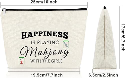 Miniatura 2 de 3 bolsas de maquillaje Mahjong para amantes de los juegos de mesa, regalos divertidos para jugadores de Mahjong, bolsas de cosméticos de la suerte