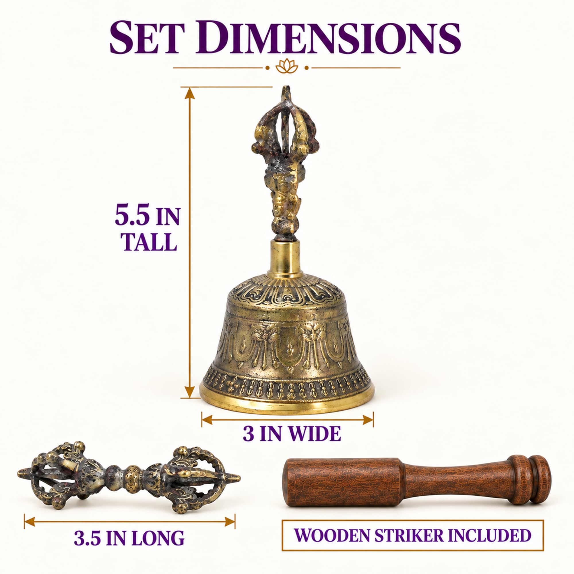 Amazon.com: Mudra Crafts Medium Antique Brass Tibetan Bell & Dorje