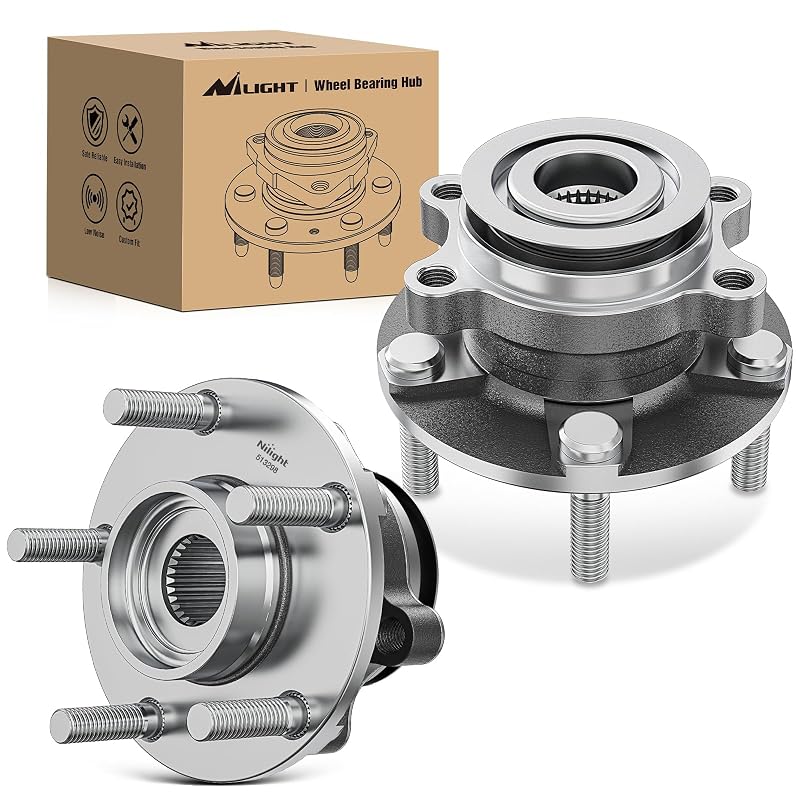 Cubo de roda dianteiro com rolamento Nilight para Nissan Rogue e Sentra – Conjunto com 2 unidades