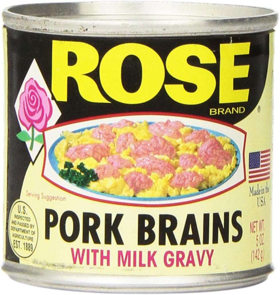 Rose Pork Brains with Milk Gravy 5 Ounce Cans (4 Cans Per Pack)