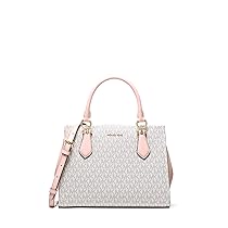 Michael Kors Medium Satchel, Marilyn-Borsa a Tracolla Media Donna, Hardware Color Oro, MK Signature, Powder Blush Multi